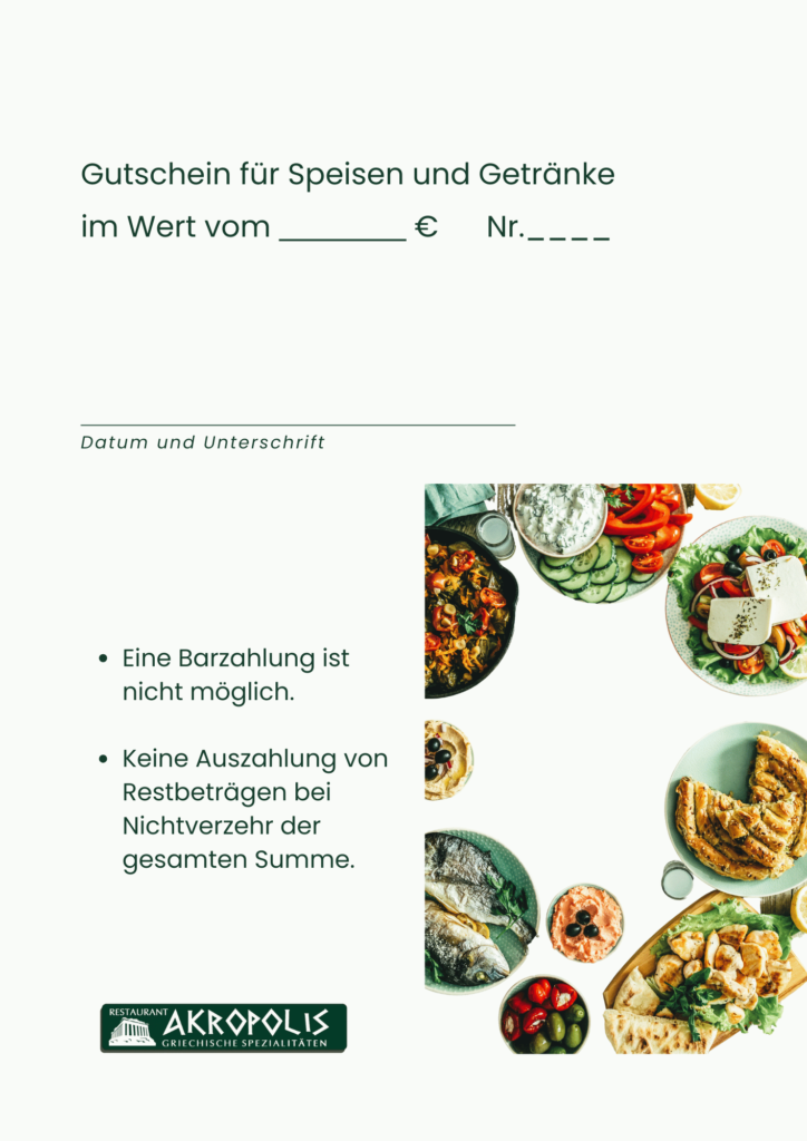 Gutschein - Restaurant Akropolis Bürgel
